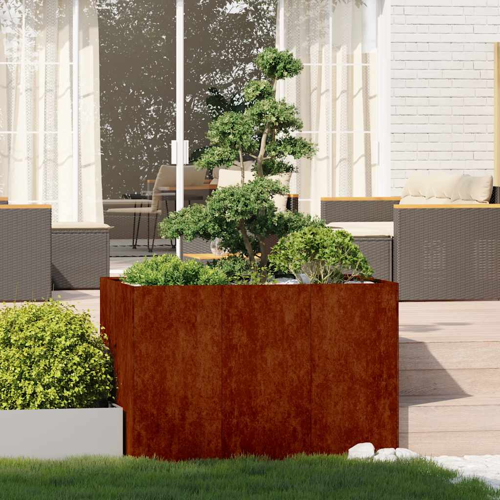 Planter Rusty 120x80x80 cm Weathering Steel