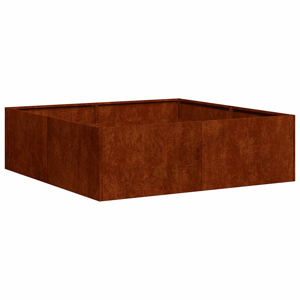 Garden Planter Rusty 100 x 100 x 30 cm