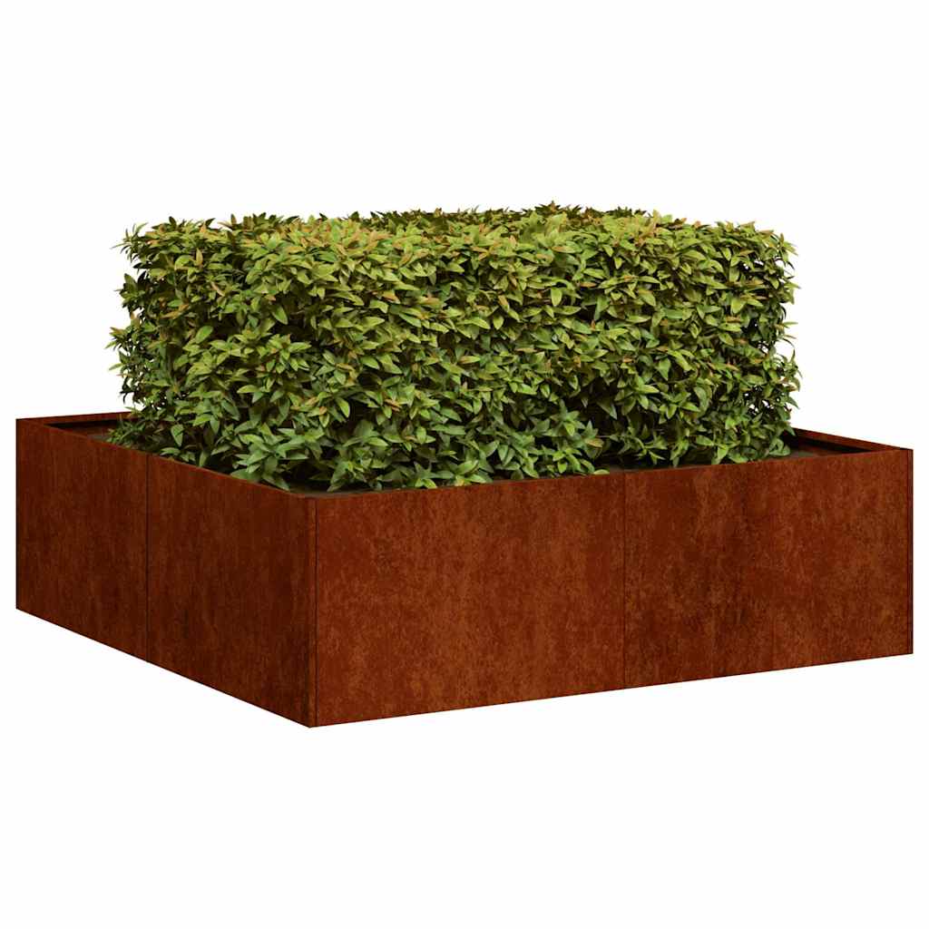 Garden Planter Rusty 100 x 100 x 30 cm