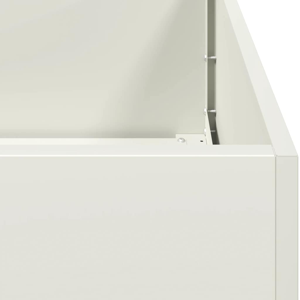Planter White 100x100x40 cm Steel
