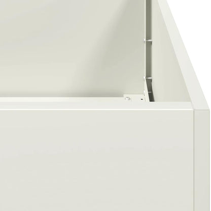 Planter White 100x100x40 cm Steel