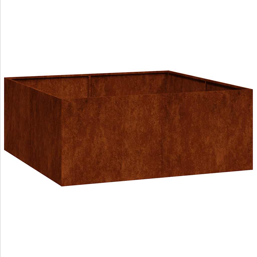 Garden Planter Rusty 100 x 100 x 40 cm