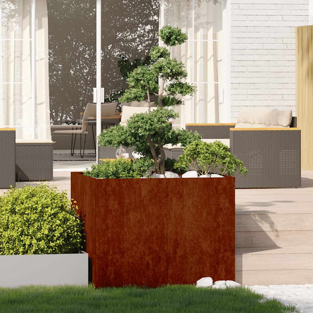 Garden Planter Rusty 100 x 100 x 80 cm