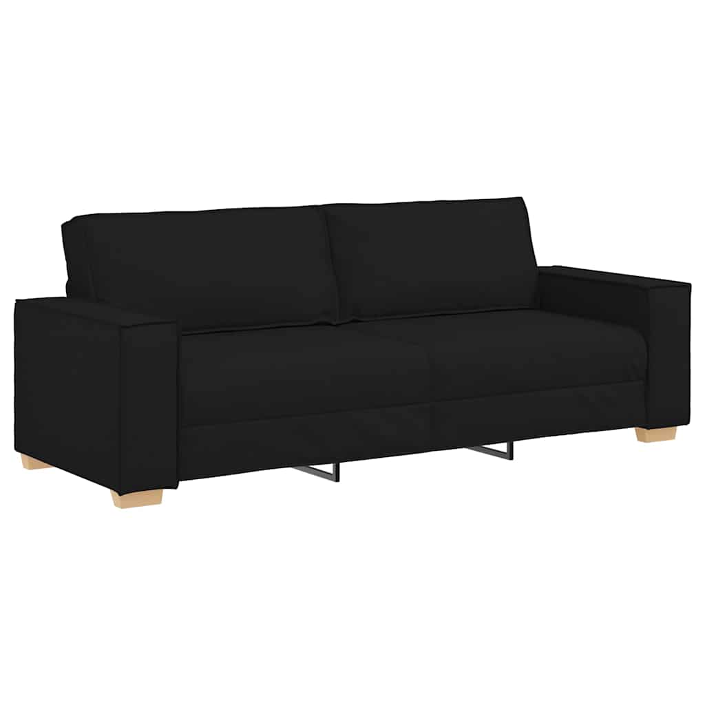 Sofa 3 pcs Black Fabric