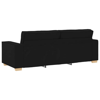 Sofa 3 pcs Black Fabric