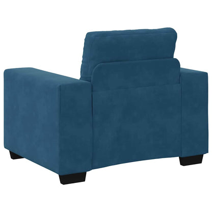 Sofa 3 pcs Blue Velvet