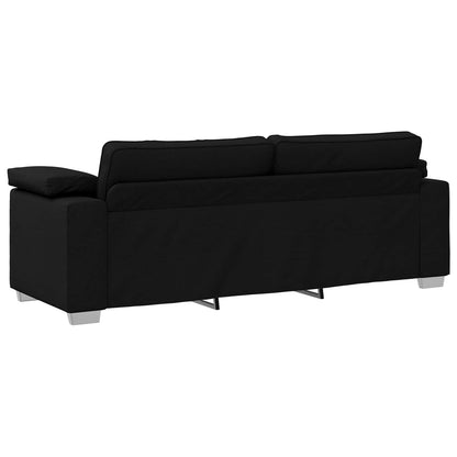 Sofa 3 pcs Black Fabric
