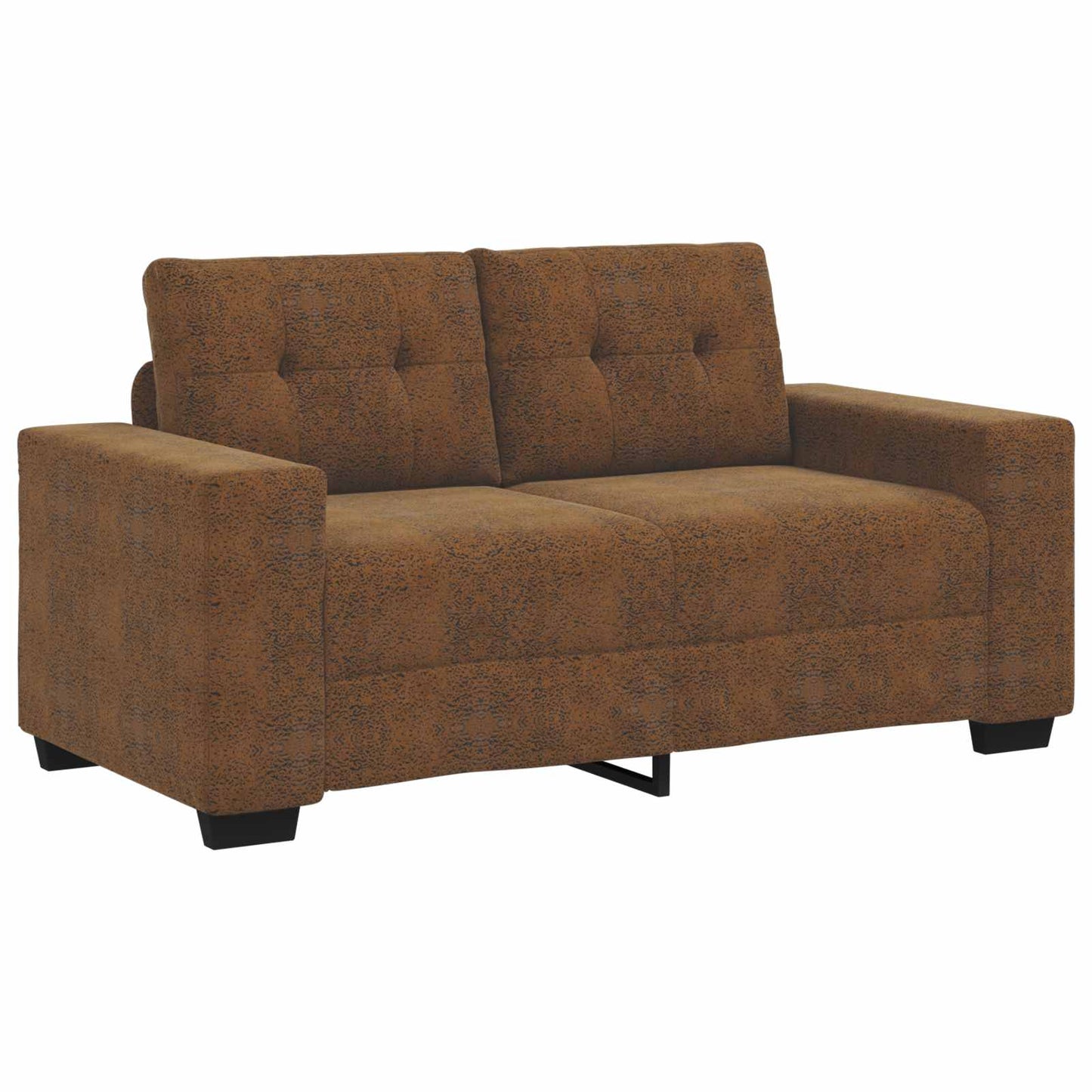 Sofa 2 pcs Brown Fabric