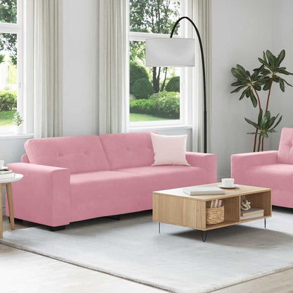 Sofa 2 pcs Pink Fabric