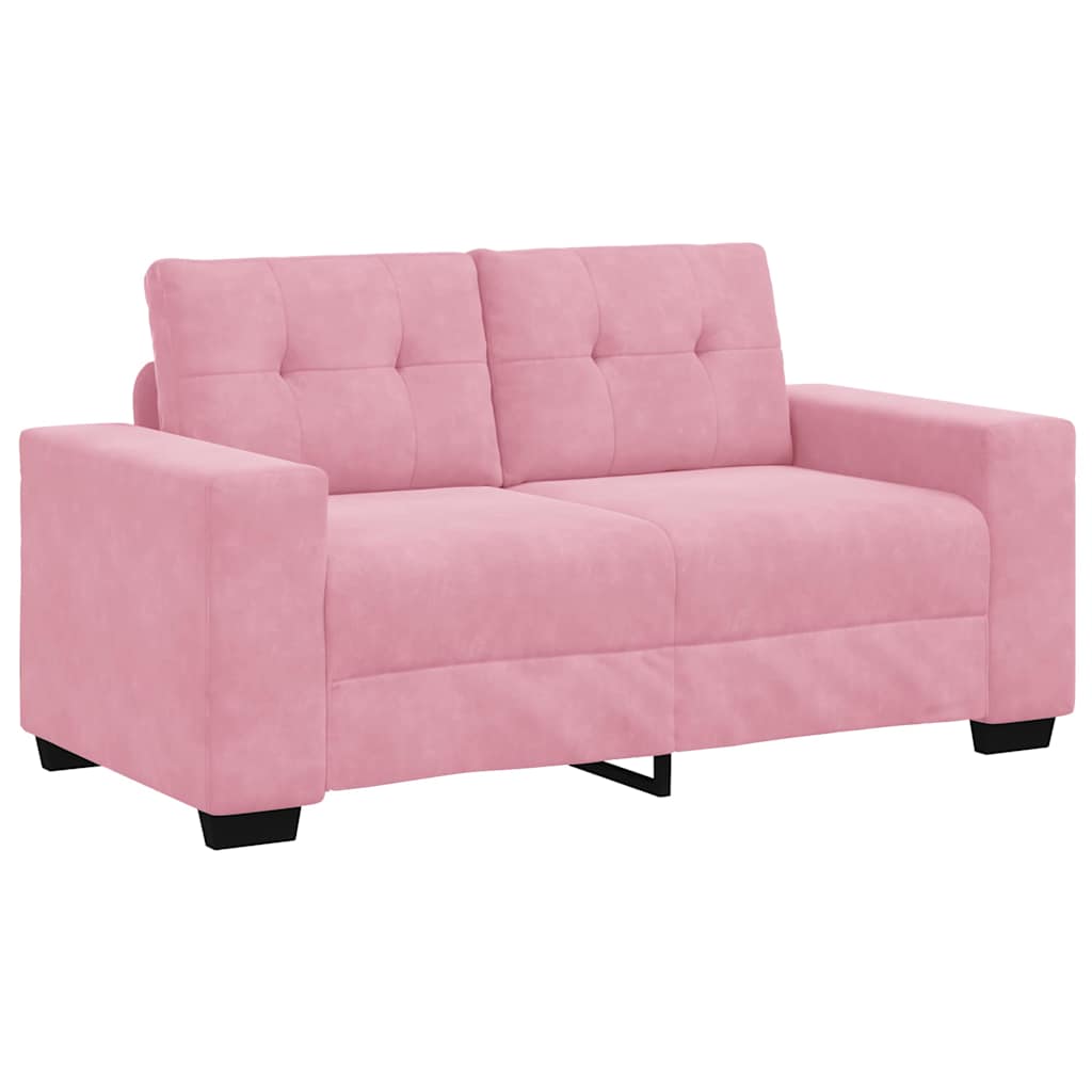 Sofa 2 pcs Pink Fabric