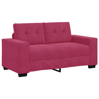 Sofa 2 pcs Wine Red Fabric