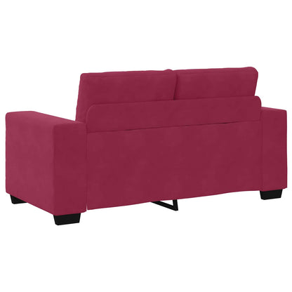 Sofa 2 pcs Wine Red Fabric