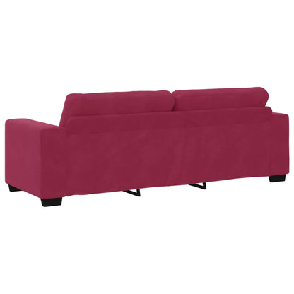 Sofa 2 pcs Wine Red Fabric