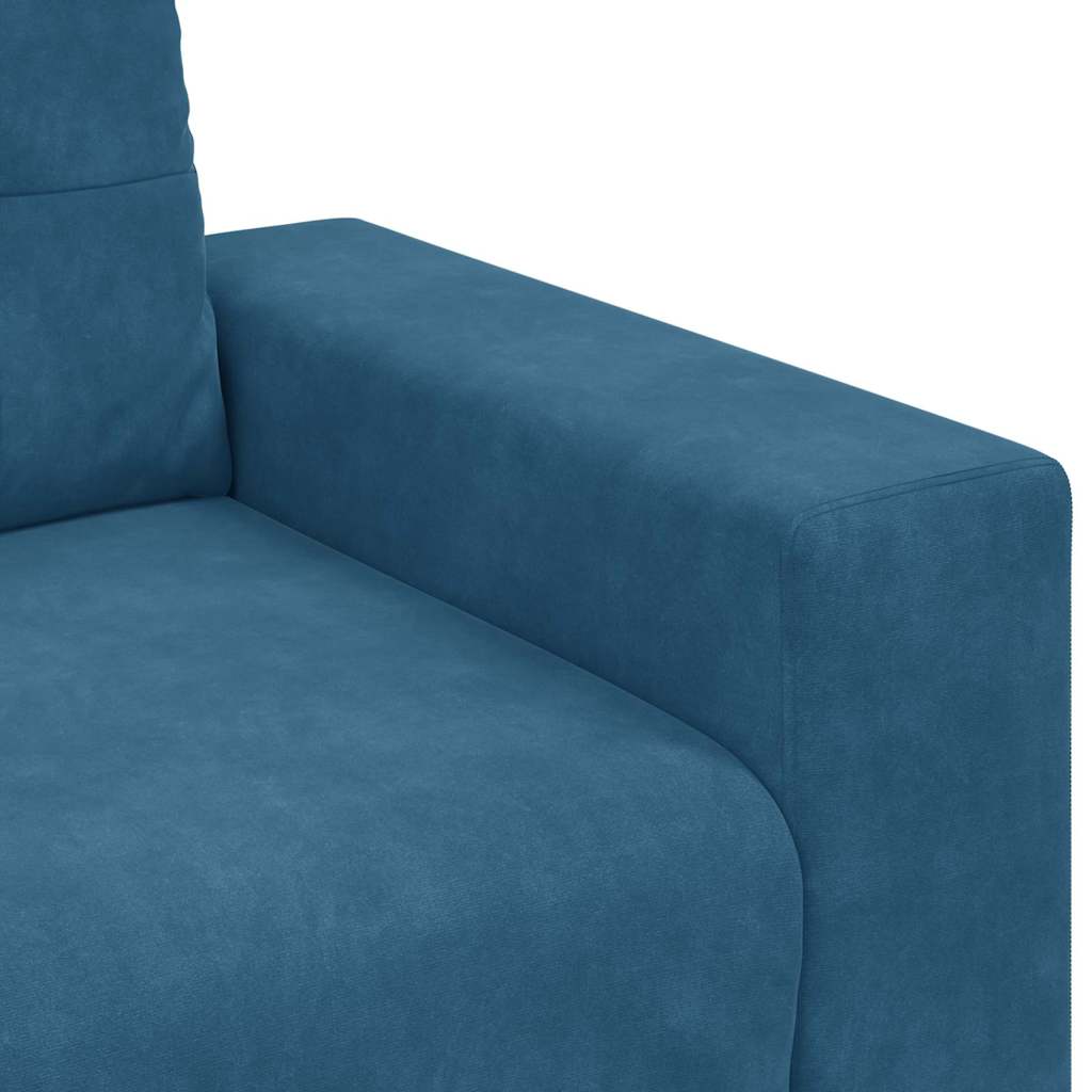 Sofa 2 pcs Blue Fabric
