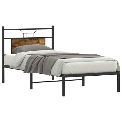 Bed Frame without Mattress Smoked Oak 80x200 cm Engineered Wood