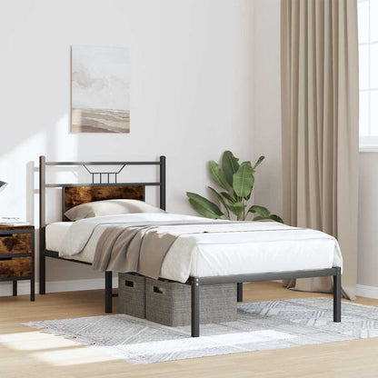 Bed Frame without Mattress Smoked Oak 80x200 cm Engineered Wood