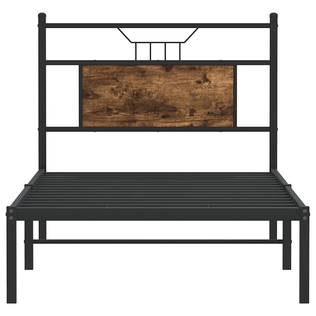 Bed Frame without Mattress Smoked Oak 80x200 cm Engineered Wood