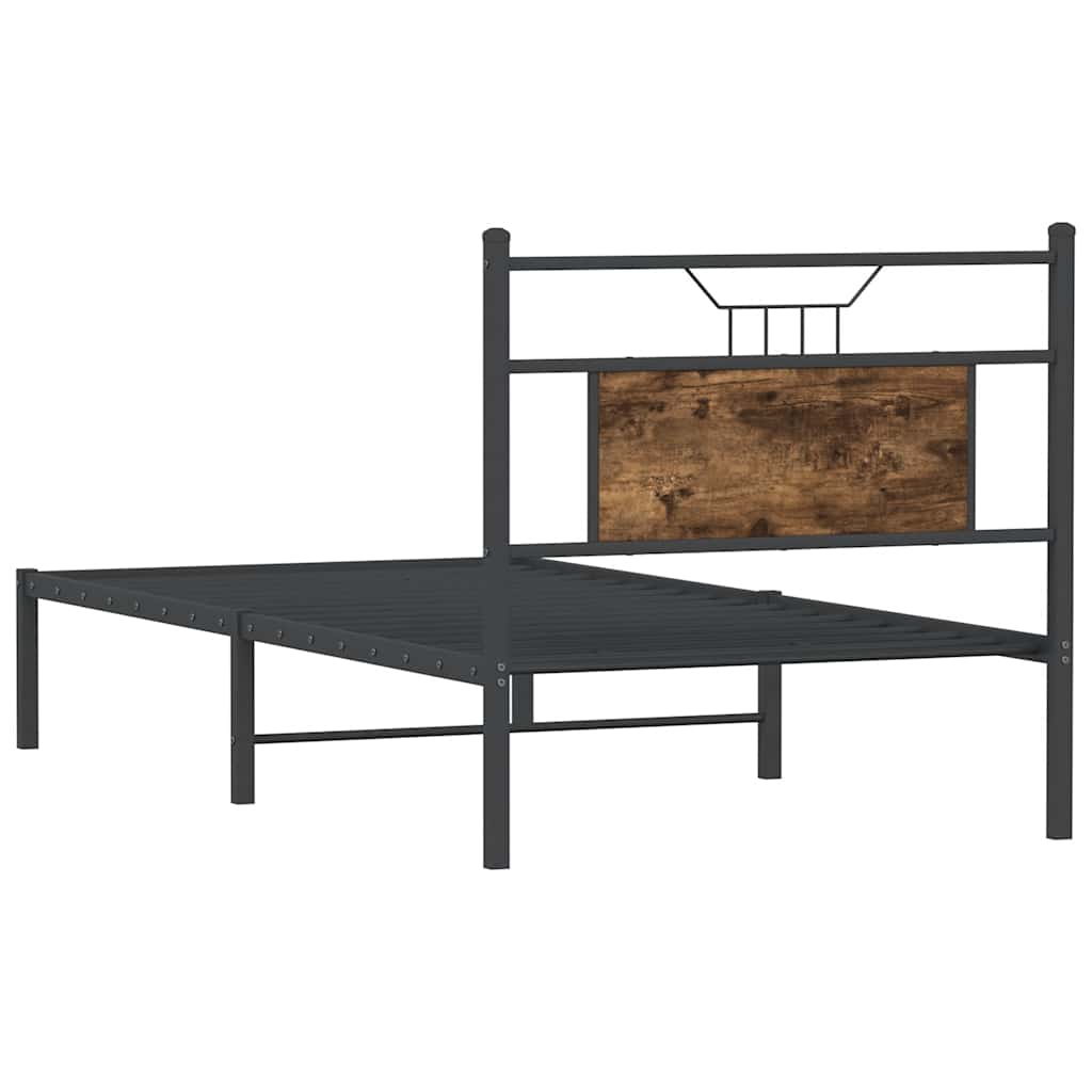 Bed Frame without Mattress Smoked Oak 80x200 cm Engineered Wood
