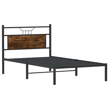 Bed Frame without Mattress Smoked Oak 100x200 cm Engineered Wood