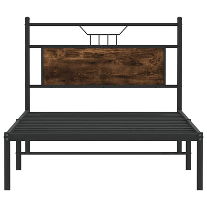 Bed Frame without Mattress Smoked Oak 100x200 cm Engineered Wood