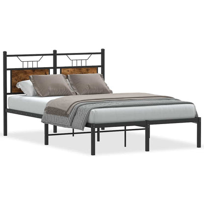 Bed Frame without Mattress Smoked Oak 120x200 cm Engineered Wood