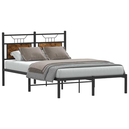 Bed Frame without Mattress Smoked Oak 120x200 cm Engineered Wood