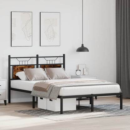 Bed Frame without Mattress Smoked Oak 120x200 cm Engineered Wood