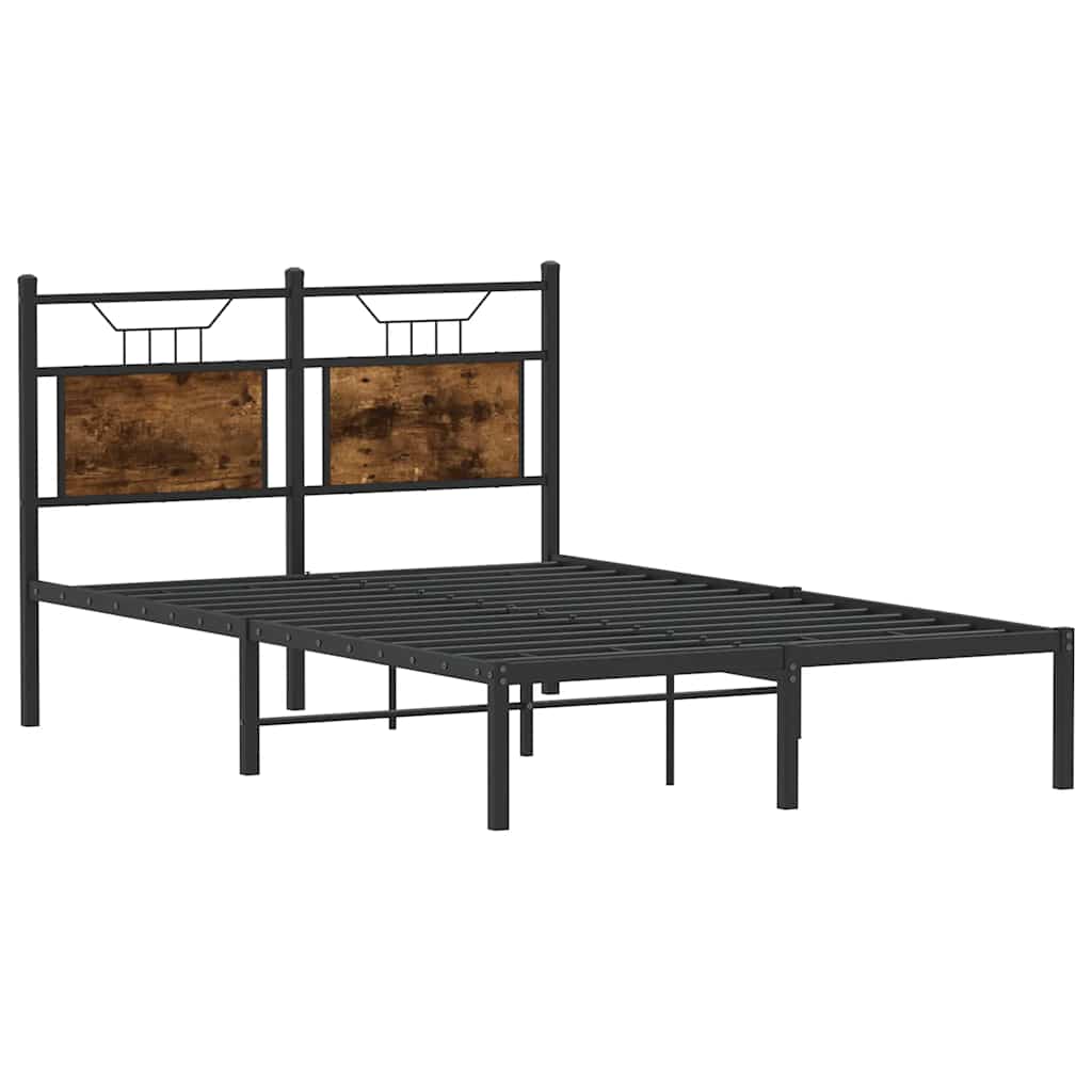 Bed Frame without Mattress Smoked Oak 120x200 cm Engineered Wood
