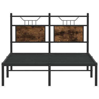 Bed Frame without Mattress Smoked Oak 120x200 cm Engineered Wood
