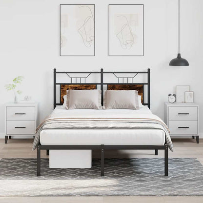Bed Frame without Mattress Smoked Oak 120x200 cm Engineered Wood