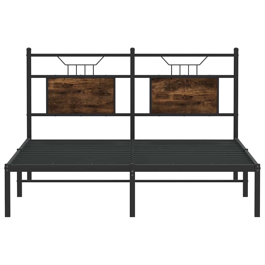 Bed Frame without Mattress Smoked Oak 137x190 cm Engineered Wood