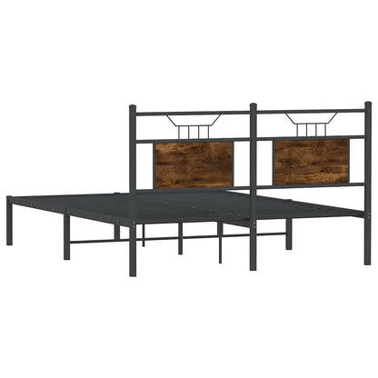Bed Frame without Mattress Smoked Oak 137x190 cm Engineered Wood
