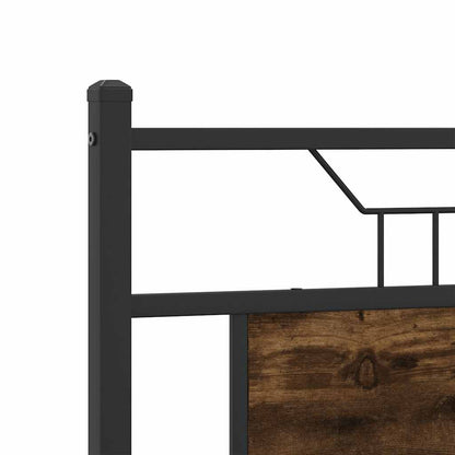 Bed Frame without Mattress Smoked Oak 137x190 cm Engineered Wood
