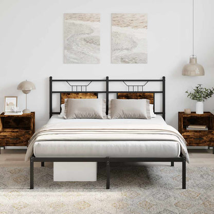 Bed Frame without Mattress Smoked Oak 137x190 cm Engineered Wood