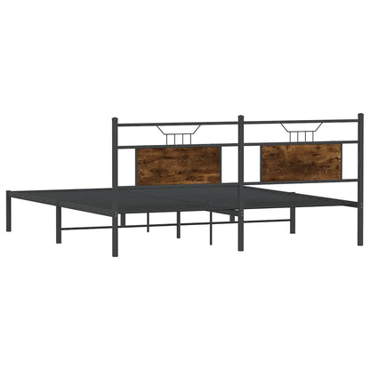 Bed Frame without Mattress Smoked Oak 160x200 cm Engineered Wood