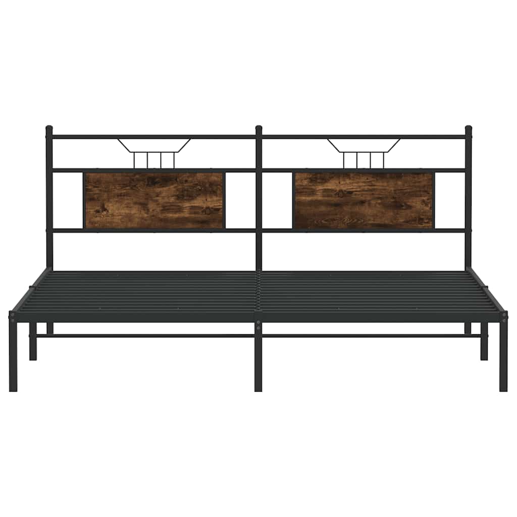 Bed Frame without Mattress Smoked Oak 183x203 cm Engineered Wood