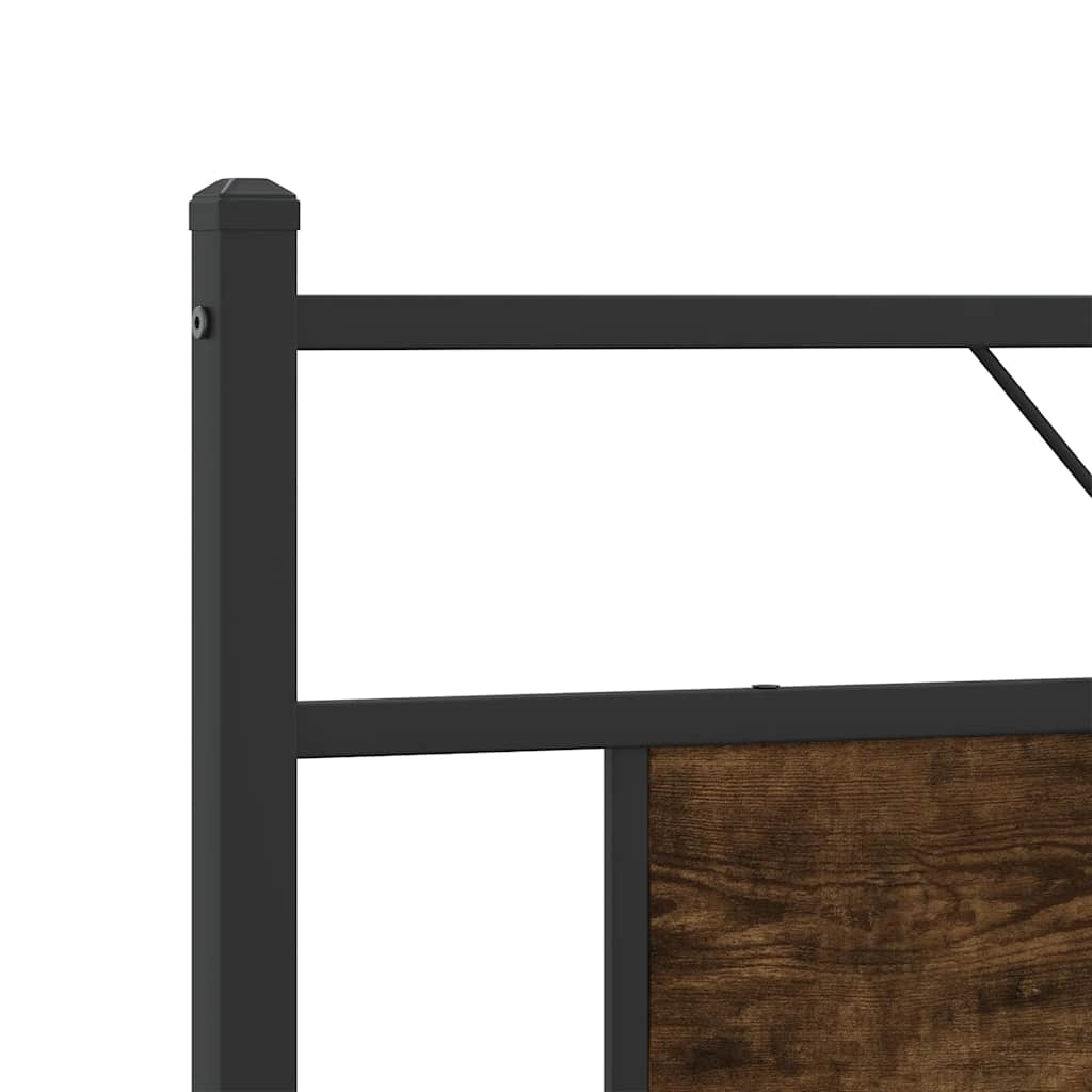 Bed Frame without Mattress Smoked Oak 183x203 cm Engineered Wood