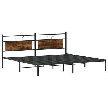 Bed Frame without Mattress Smoked Oak 193x201 cm Engineered Wood