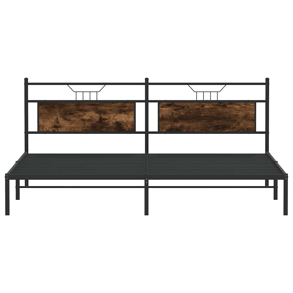 Bed Frame without Mattress Smoked Oak 193x201 cm Engineered Wood