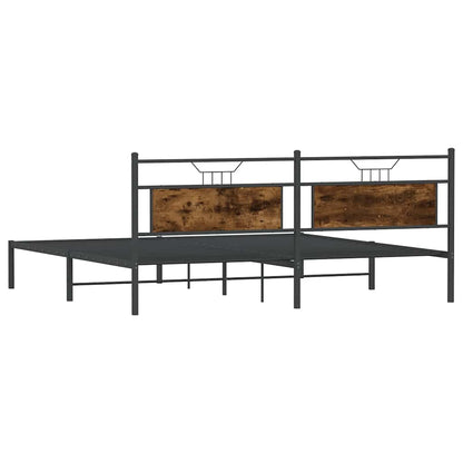 Bed Frame without Mattress Smoked Oak 193x201 cm Engineered Wood