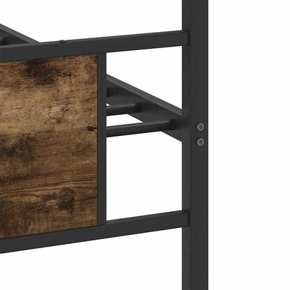 Bed Frame without Mattress Smoked Oak 90x190 cm Single Engineered Wood