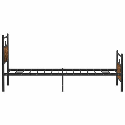 Bed Frame without Mattress Smoked Oak 100x190 cm Engineered Wood