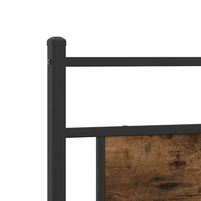 Bed Frame without Mattress Smoked Oak 100x190 cm Engineered Wood