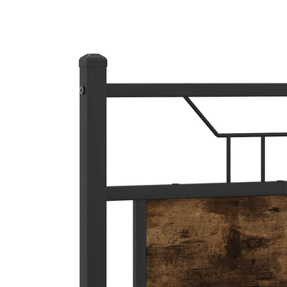 Bed Frame without Mattress Smoked Oak 120x190 cm Small Double Engineered Wood