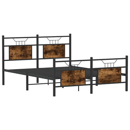 Bed Frame without Mattress Smoked Oak 137x190 cm Engineered Wood
