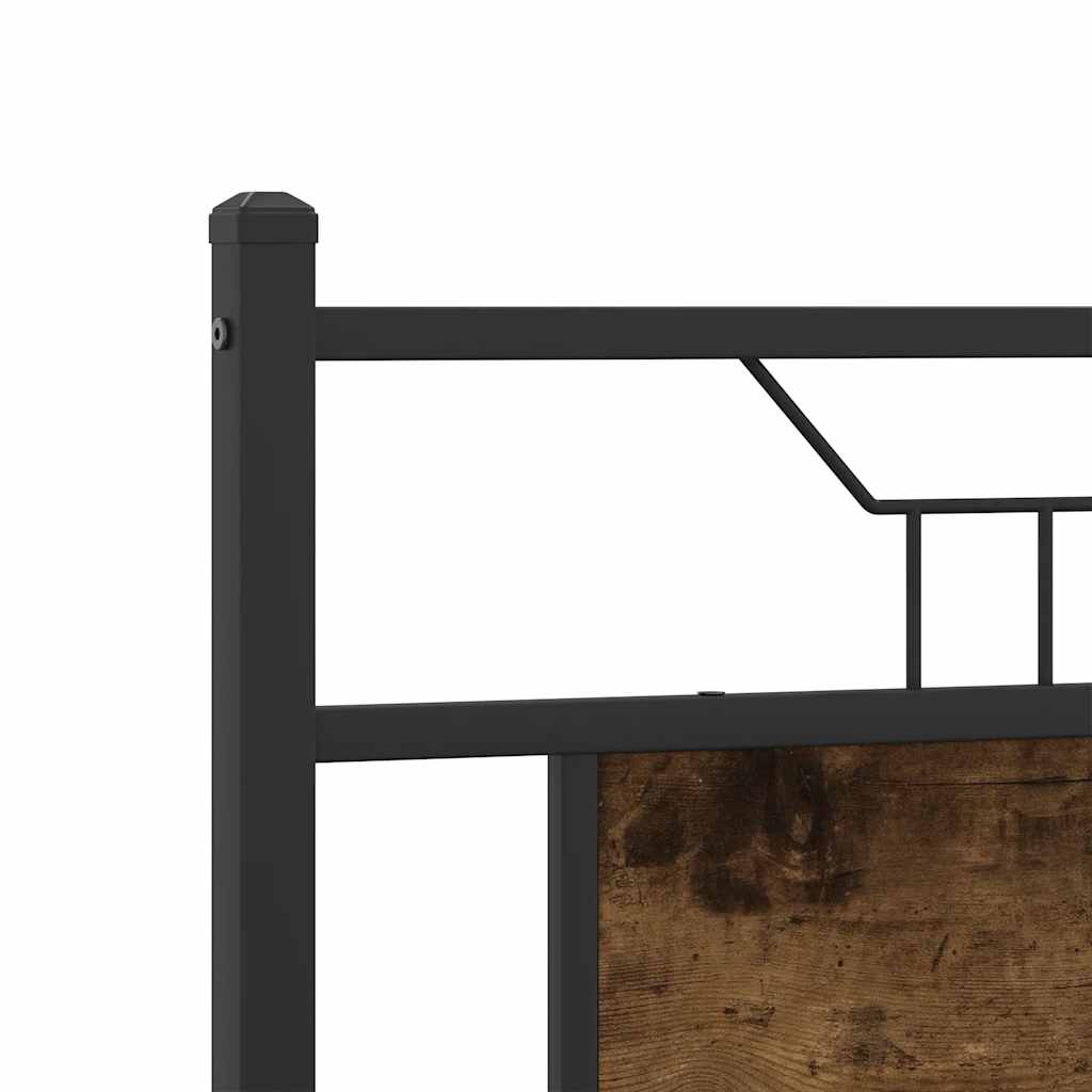 Bed Frame without Mattress Smoked Oak 137x190 cm Engineered Wood