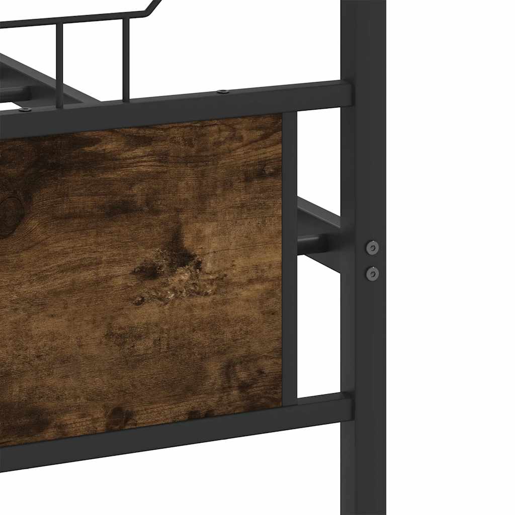 Bed Frame without Mattress Smoked Oak 137x190 cm Engineered Wood