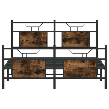 Bed Frame without Mattress Smoked Oak 140x200 cm Engineered Wood