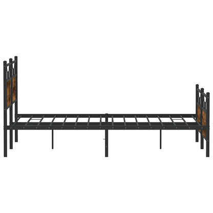 Bed Frame without Mattress Smoked Oak 140x200 cm Engineered Wood