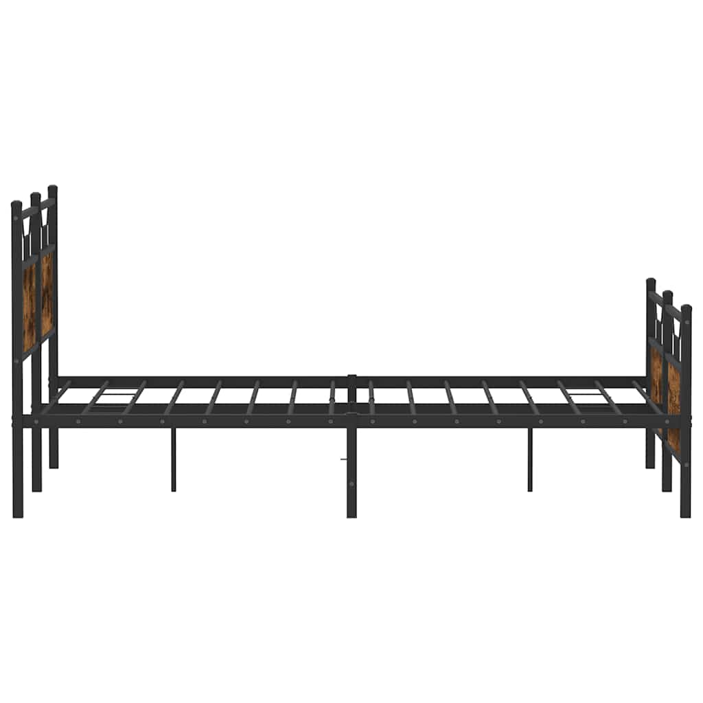 Bed Frame without Mattress Smoked Oak 150x200 cm King Size Engineered Wood
